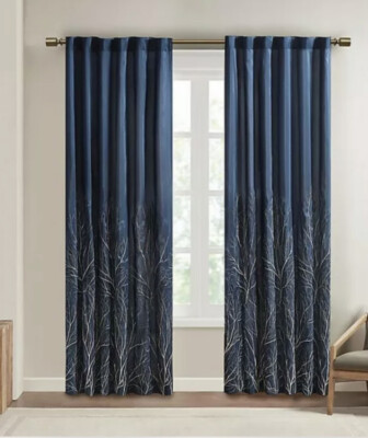 Madison Park Andora Back Tab Fabric Window 1 Single Curtain Panel Pack, 50 x 95-image