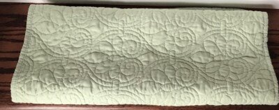 Vintage Madison Park Quilted 20 X 35” GREEN Pillow Shams Set Of One (1) Preown-image