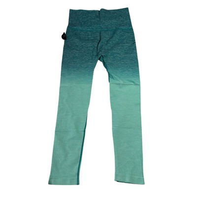 Yelete High Waistband Dip Dye Ombre Activewear Leggings Women’s Sz Large Aqua-image