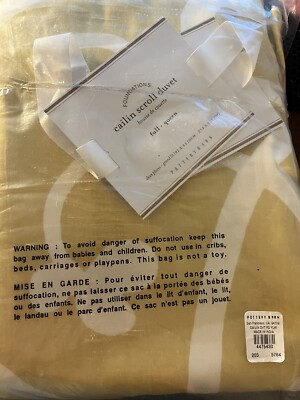 POTTERY BARN CAILIN SCROLL F/Q DUVET & STANDARD SHAMS-image