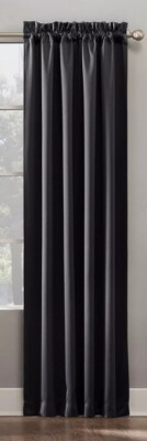 Sun Zero One Black Panel Blackout Curtain Polyester W 54 X L 95 Rod Pocket 3”-image