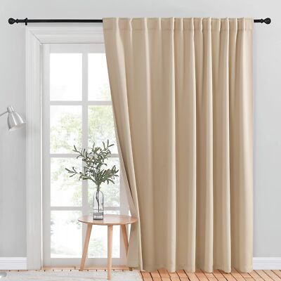 Room Darkening Sliding Glass Door Curtain, Patio Door Blind, Home Room Darken...-image