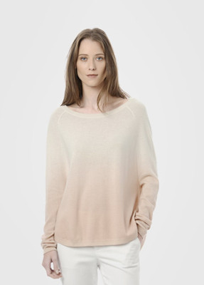 W528 NWT VINCE DIP DYE RAGLAN WOOL CASHMERE WOMEN SWEATER SIZE L $325-image