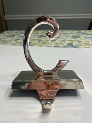 Pottery Barn Silver Plated Stocking Holder Letter “C”-image
