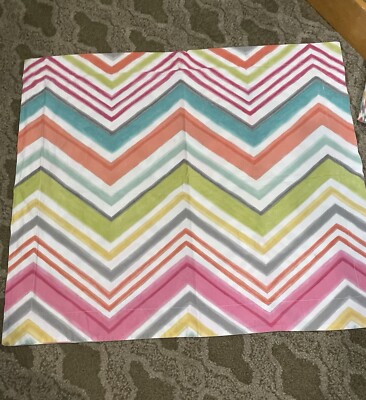 Pottery Barn Full/Queen 3pc Multicolor Chevron Duvet Cover Pillow Shams PB Teen-image