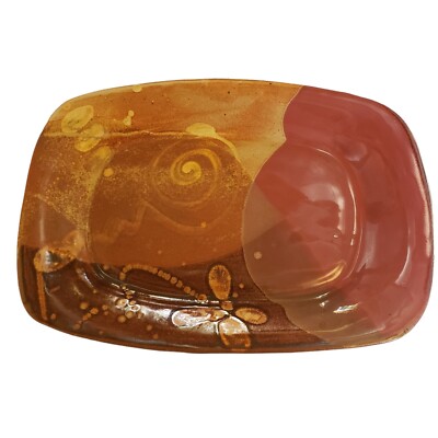 Mangum Pottery Art Studio Hand Thrown Platter Tray Serving Signed 117 Chautauqua-image