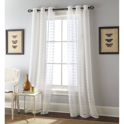 Nanshing Payton Transitional 2 Piece Solid Print Sheer Curtain Panel-image