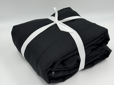 NWOT Pottery Barn Belgian Flax Linen Duvet Cover King Black-image