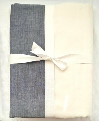 Pottery Barn Huntington Stripe Organic Duvet Cover Twin New No Paper Tags-image