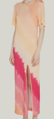 $940 F.R.S For Restless Sleepers Women's Orange Dip-Dye Jersey Maxi Dress Size L-image