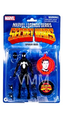 Hasbro Marvel Legends Secret Wars Collection Spiderman Retro Figure Black 2024-image