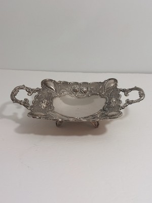 Studio Silversmiths Square Footed Bowl Silverplated 8 1/2” X 5 1/2” Dish-image