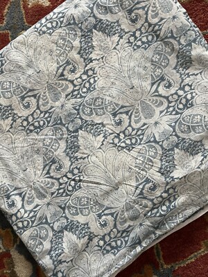Pottery Barn Blue Janelle Damask Queen Duvet - Excellent Condition-image