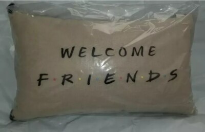 NEW Pottery Barn 25th Anniversary Friends Welcome FRIENDS 12x26 Pillow -image