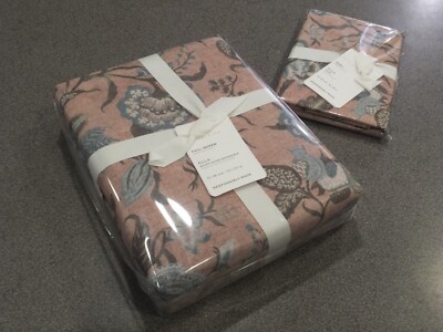 New 2p Pottery Barn Ella Reversible Queen Duvet Sham Set LOWEST Buy-It-Now Price-image