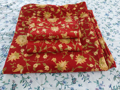 POTTERY BARN Vanessa Palampore Linen Blend Full/Queen Duvet Cover & 2Shams Set .-image