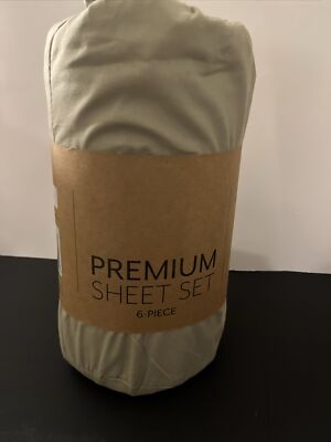 Hypoallergenic Microfiber 6 Piece Queen Sheet Set Sage Green Pillowcase-image