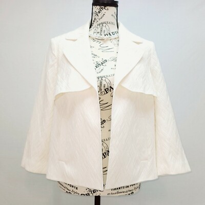 Jones Studio Seperates Geometric/Diamond Pattern Ivory Blazer Size 4  NWT-image
