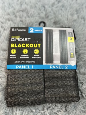 Sun Zero Dimcast Blackout Two Rod Pocket 84in 2pc Curtain Set Noise Reducing NEW-image