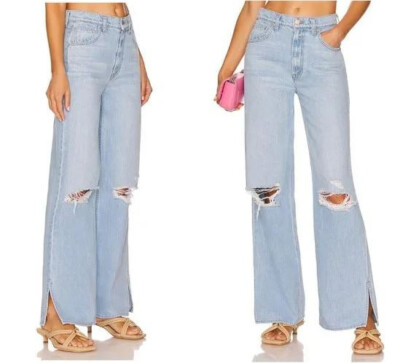 NWT Mother SNACKS The Fun Dip Puddle Sliced Jeans Lots of Nibbles 29-image