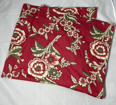 2 Pottery Barn Red Floral Pillow Shams Large 25” x 29”-image