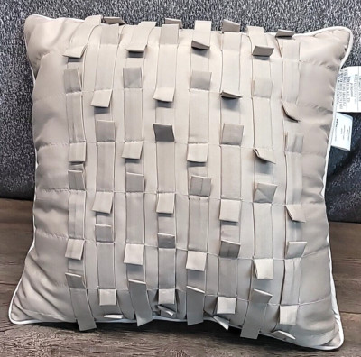Madison Park Decorative Pillow Ruffled Silver Gray Decorative 16x16-image
