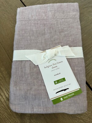 Pottery Barn BELGIAN FLAX LINEN hemstitch SHAM Standard lavender-image