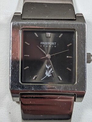 Freeport Studio Black Dial Silver Tone Square Case-image
