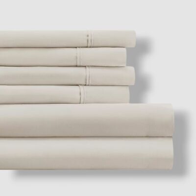 Ienjoy Home Ivory Style Simplified Soft Microfiber 6-Piece Queen Sheet Set-image