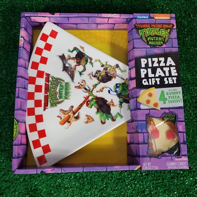 TMNT Teenage Mutant Ninja Turtles Mutant Mayhem Pizza Shaped Plate New-image