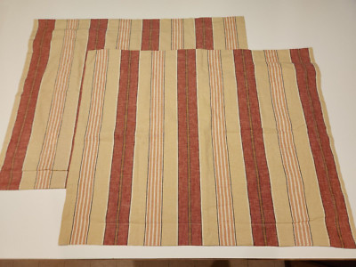Set 2 Pottery Barn PAOLO Linen Striped STANDARD Pillow Shams-image
