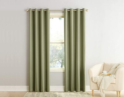 Sun Zero Barrow Energy Efficient Grommet 1 Curtain Panel 54 x 84 Sage Green NEW-image