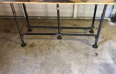 Industrial Pipe Table- 3/4” X 66” long X 24” wide X 30” tall, Table Base Kit-image