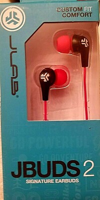 JLAB Jbuds 2 Signature Earbuds Custom Fit Natural Comfort Ultimate Sound RED NEW-image