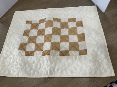 Pottery Barn DEVELOPMENT SAMPLE Cotton Voile Patchwork Standard Sham camel ivory-image