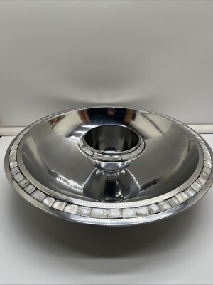 Towle Silversmiths Mother Of Pearl Large Chip And Dip Bowl Set-image