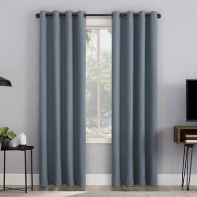 SET OF 2 - Sun Zero Draft Shield 100% Blackout Grommet Curtain Panel 50