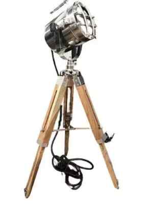 Designer Search light Studio Floor Lamp Spot Light With Wooden Tripod Stand-image