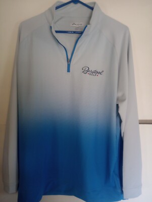 Peter Millar Barstool Golf Perth Dip Dye Quarter Zip Performance Pullover Large-image