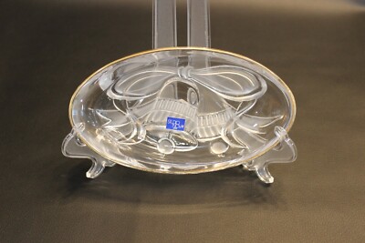 Studio Nova Gold rim Oval Candy Dish Japan Frosted bells Gold 7