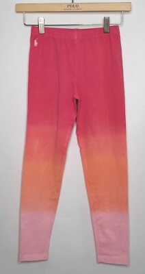 Polo RALPH LAUREN Girls LARGE 12 14 Spandex PANTS Stretch Leggings OMBRE DIP DYE-image