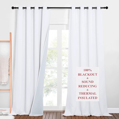 Noise Dampening Curtains for Large Window, Separating Wall Divider, Energy Sm...-image