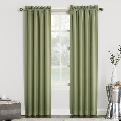 Sun Zero Easton Energy Saving Blackout Rod Pocket Curtain Panel 40