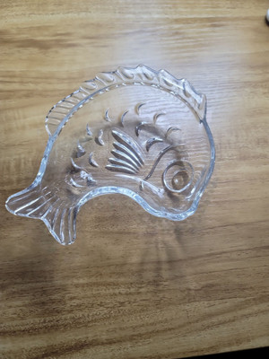 Studio Nova by Mikasa Glass Leaping Fish Shaped Candy Nuts Bowl Trinket Dish-image