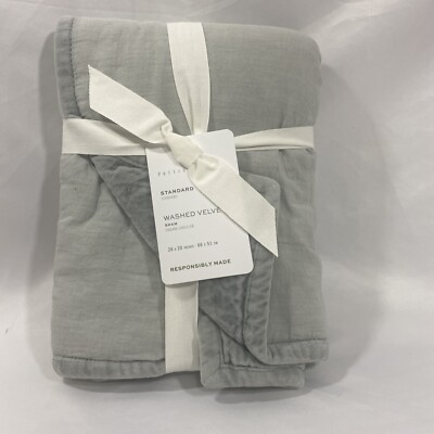 Pottery Barn Washed Velvet Standard Sham, Shadow Blue-image