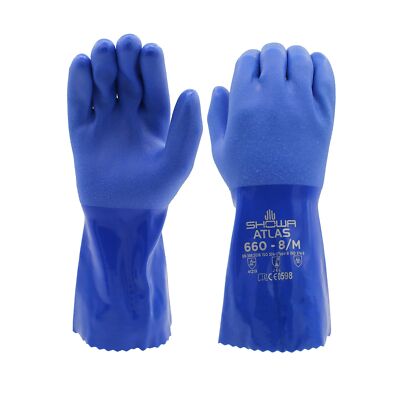 SHOWA Atlas 660 Triple-Dipped PVC Coated Chemical Resistant Safety Glove with...-image