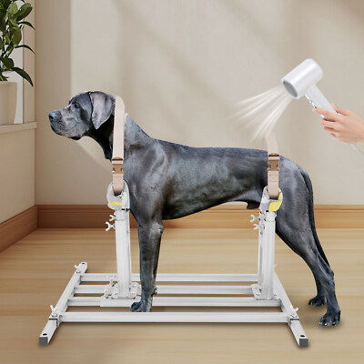 Modern Adjustable Dog Breeding Stand for Large Dogs Silver + Wrench 80*72*90cm-image