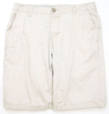 Dip Beige Men Cotton Spandex Flat Front Dress Shorts Large 34