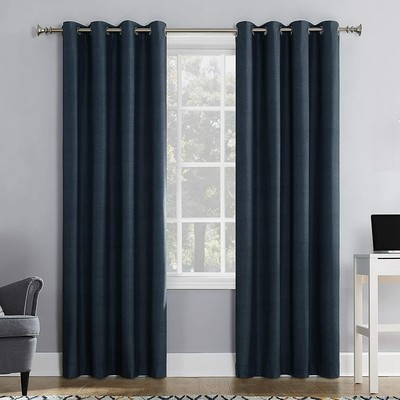 Sun Zero Duran  Insulated  Blackout Grommet Curtain Panel Navy Blue 50 x 108 L-image