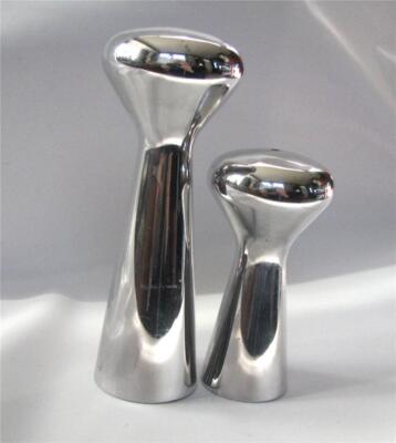 Vintage Nambe Silver Alloy Metal Salt and Pepper Shakers Mushrooms Studio 1990's-image